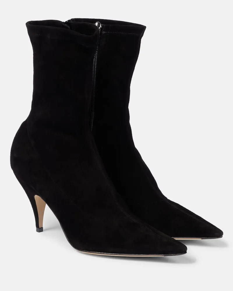 The Row Ankle Boots Liisa aus Veloursleder Schwarz