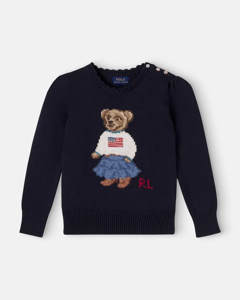 Ralph Lauren Pullover Polo Bear aus Baumwolle Blau