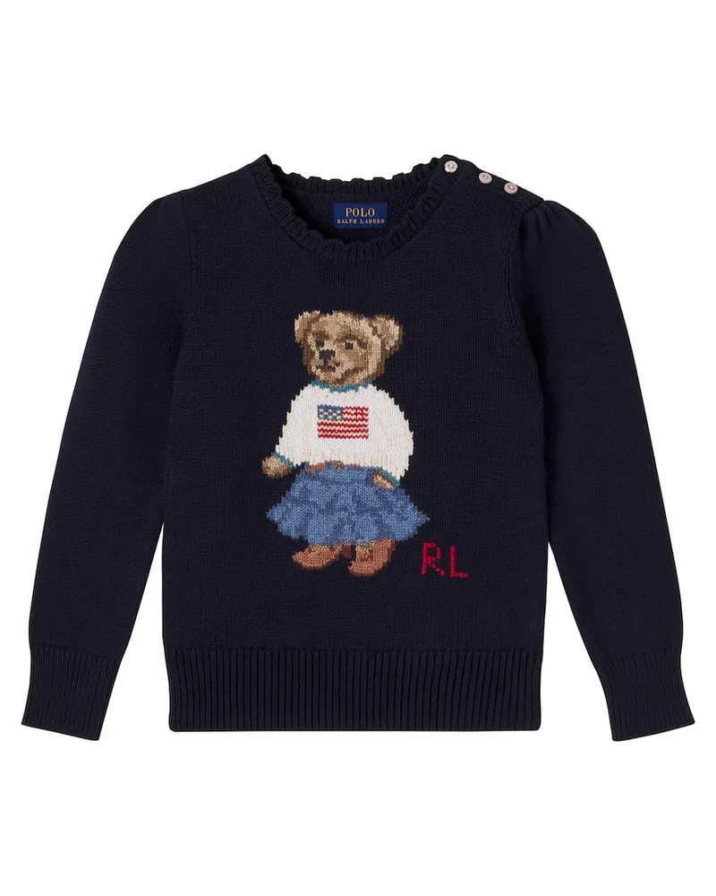 Ralph Lauren Pullover Polo Bear aus Baumwolle Blau