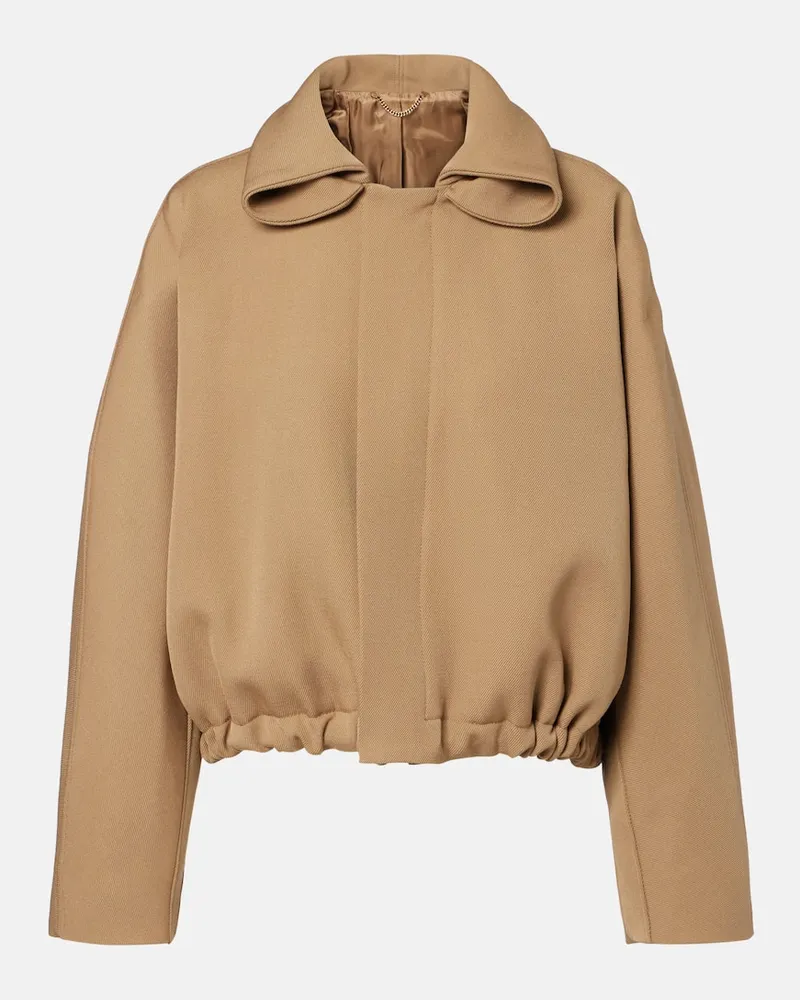 Victoria Beckham Oversize-Jacke aus Schurwolle Beige