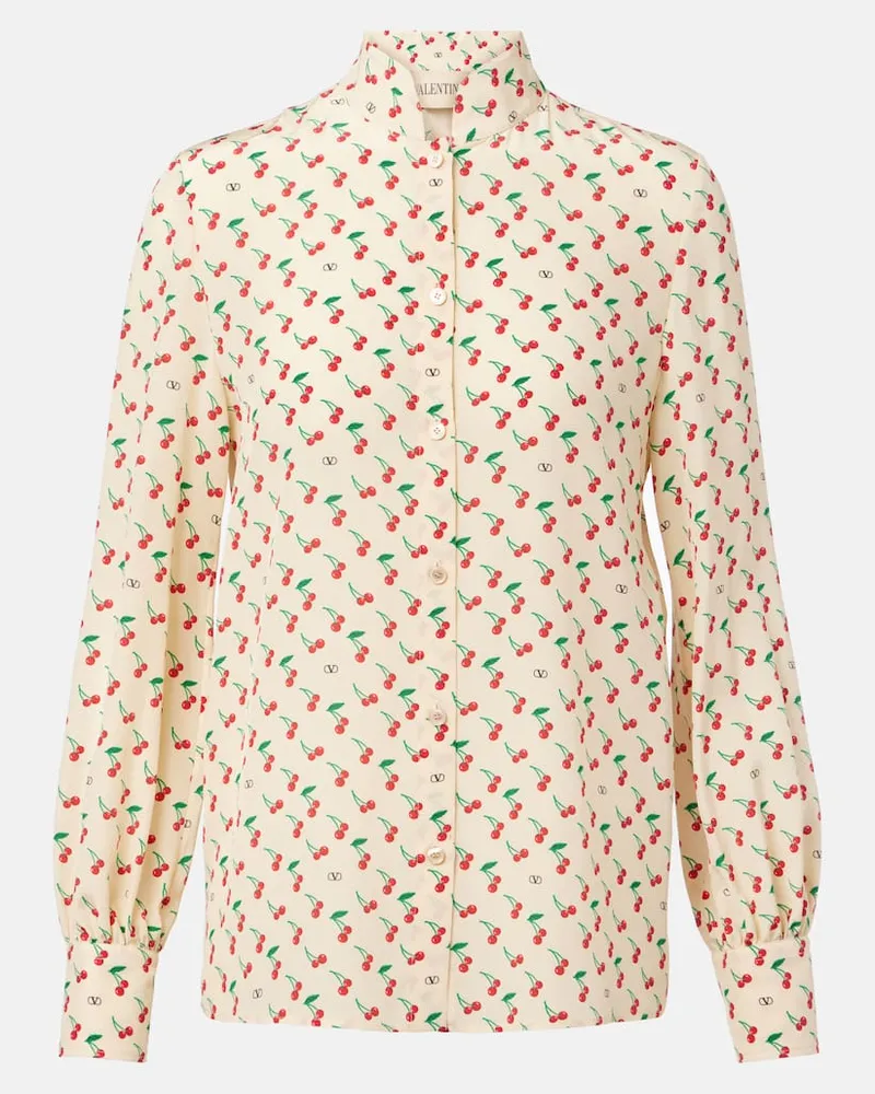 Valentino Garavani Bedruckte Bluse aus Cady Couture Multicolor