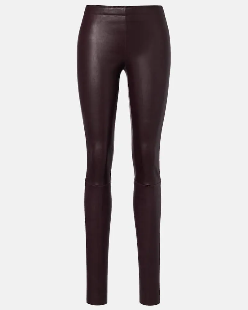 Stouls Leggings Carolyn aus Leder Burgunderrot