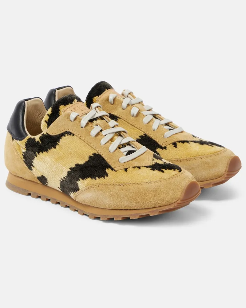 Le Monde Béryl Le Monde Béryl Sneakers Slim Runner aus Samt und Veloursleder Multicolor