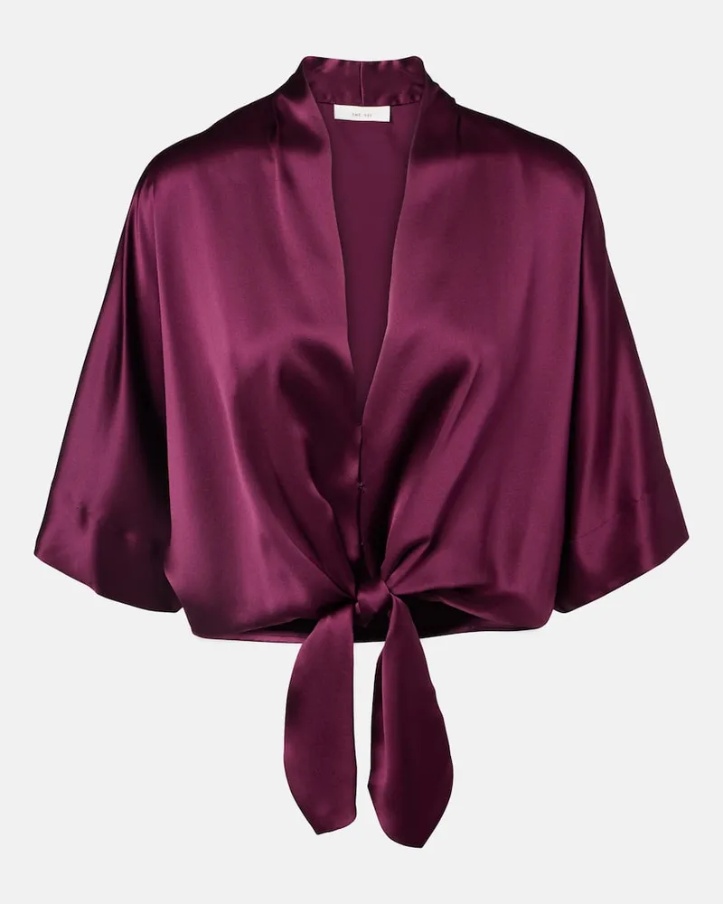 The Sei Cropped-Top aus Seiden-Charmeuse Burgund