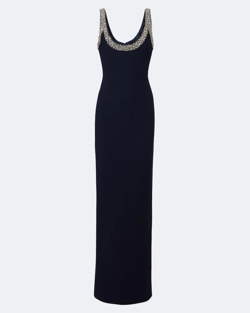 The New Arrivals Ilkyaz Ozel Robe mit Kristallen Blau