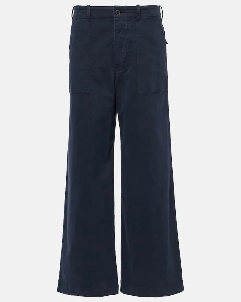 Nili Lotan Weite Hose Leon aus Baumwolle Blau