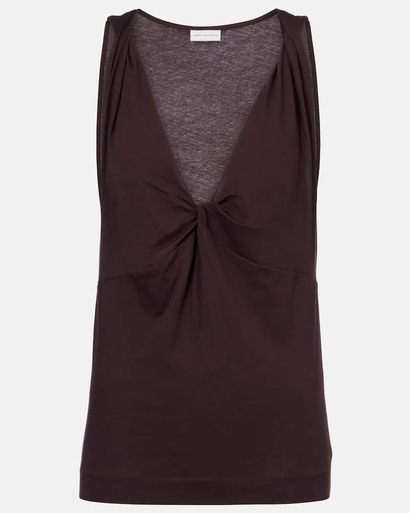 Dries van Noten Top aus Baumwolle Burgunderrot