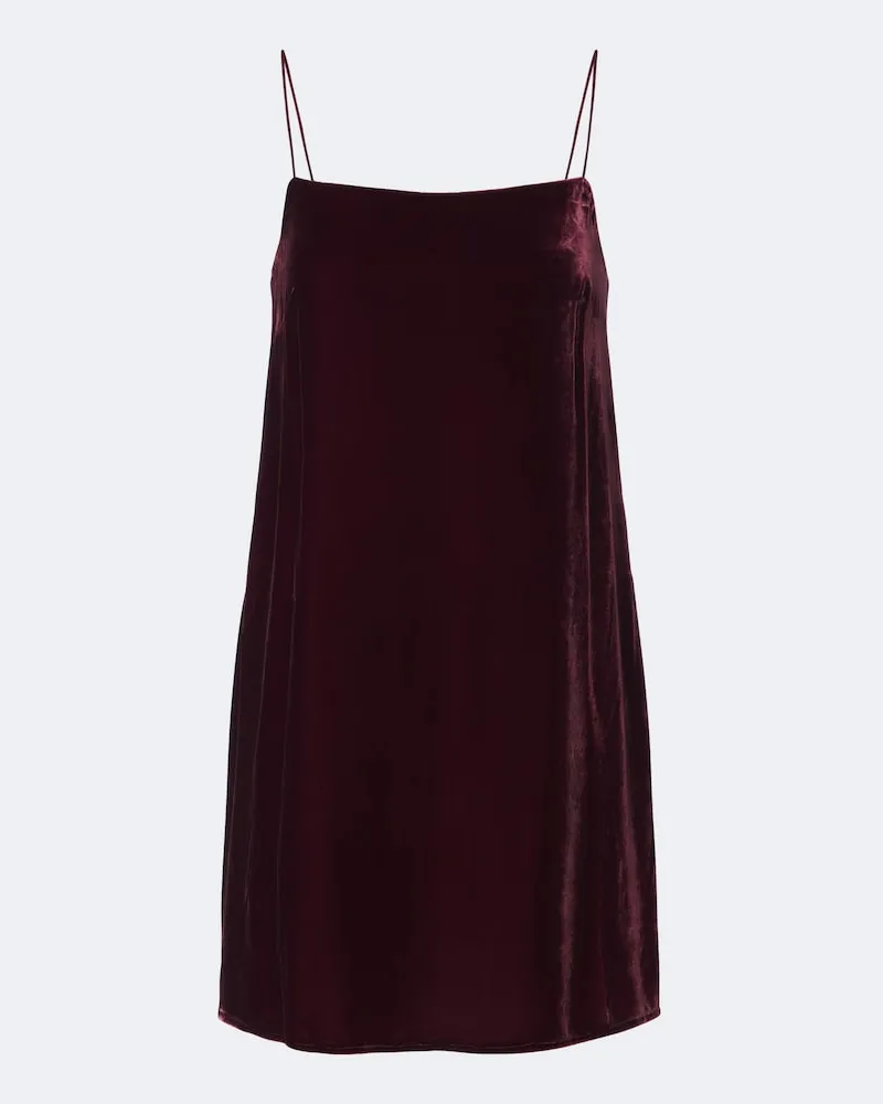 ASCENO Minikleid Forio aus Samt Burgunderrot