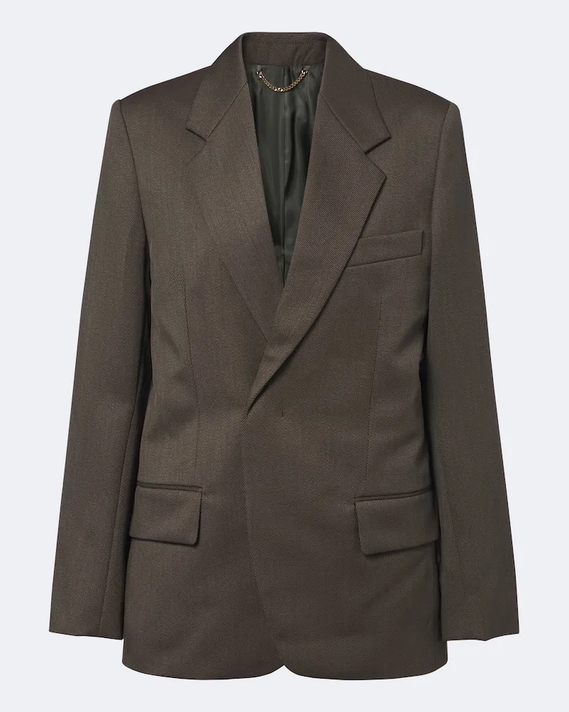 Victoria Beckham Blazer aus Schurwoll-Twill Grün