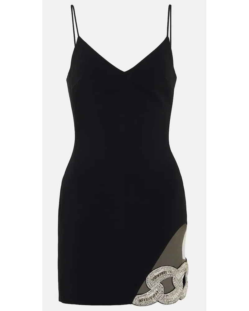 David Koma Verziertes Minikleid Schwarz