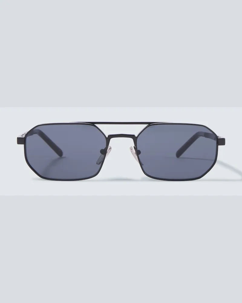 Prada Eckige Sonnenbrille Schwarz