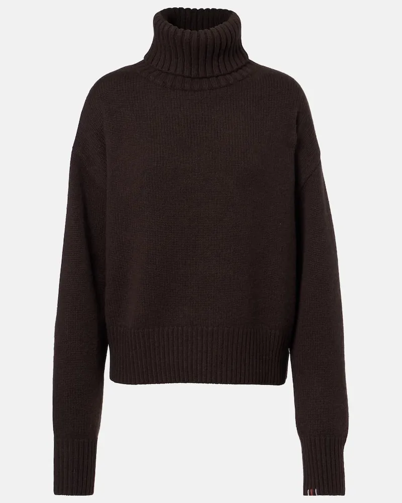 extreme cashmere Rollkragenpullover N°434 Crop Xtra Braun