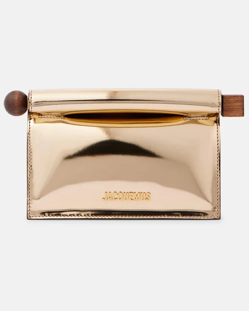Jacquemus Clutch Rond Carré Small aus Lederimitat Gold