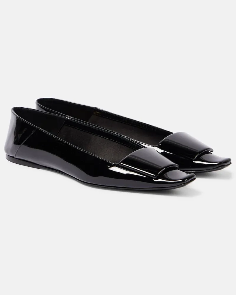 Saint Laurent Ballerinas Poppy aus Lackleder Schwarz
