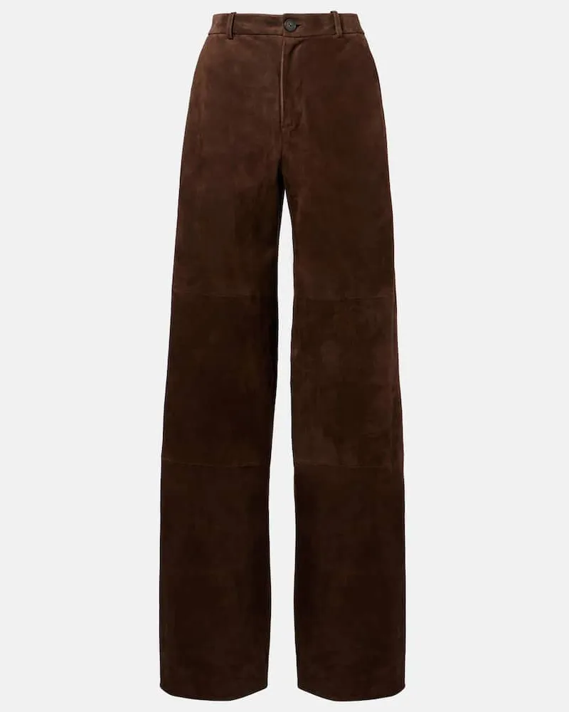 Vince Gerade Hose aus Veloursleder Braun