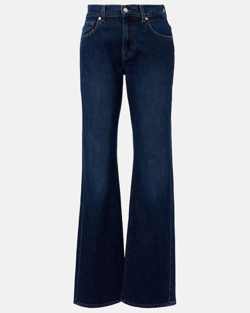 7 for all mankind High-Rise Straight Jeans Tess Blau