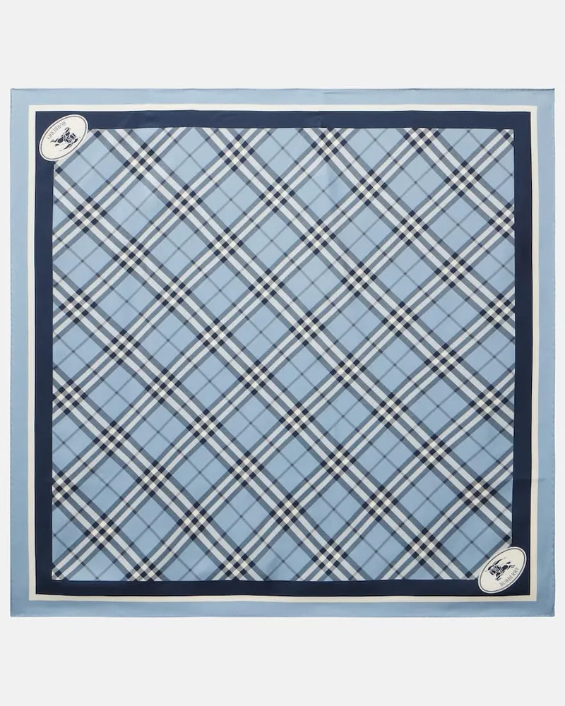 Burberry Tuch Burberry Check aus Seiden-Twill Blau