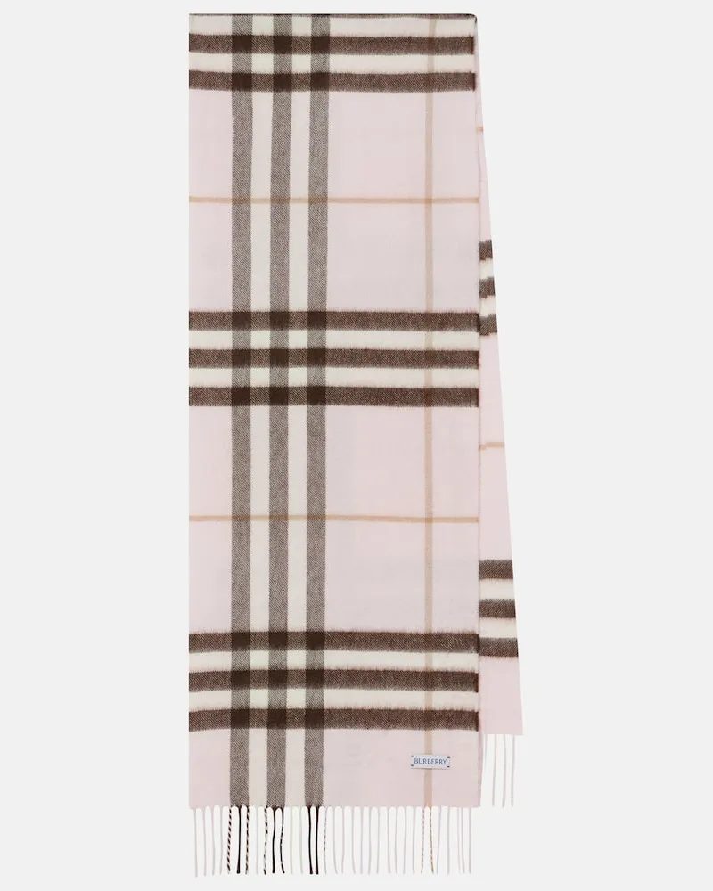 Burberry Schal Giant Check aus Kaschmir Rosa