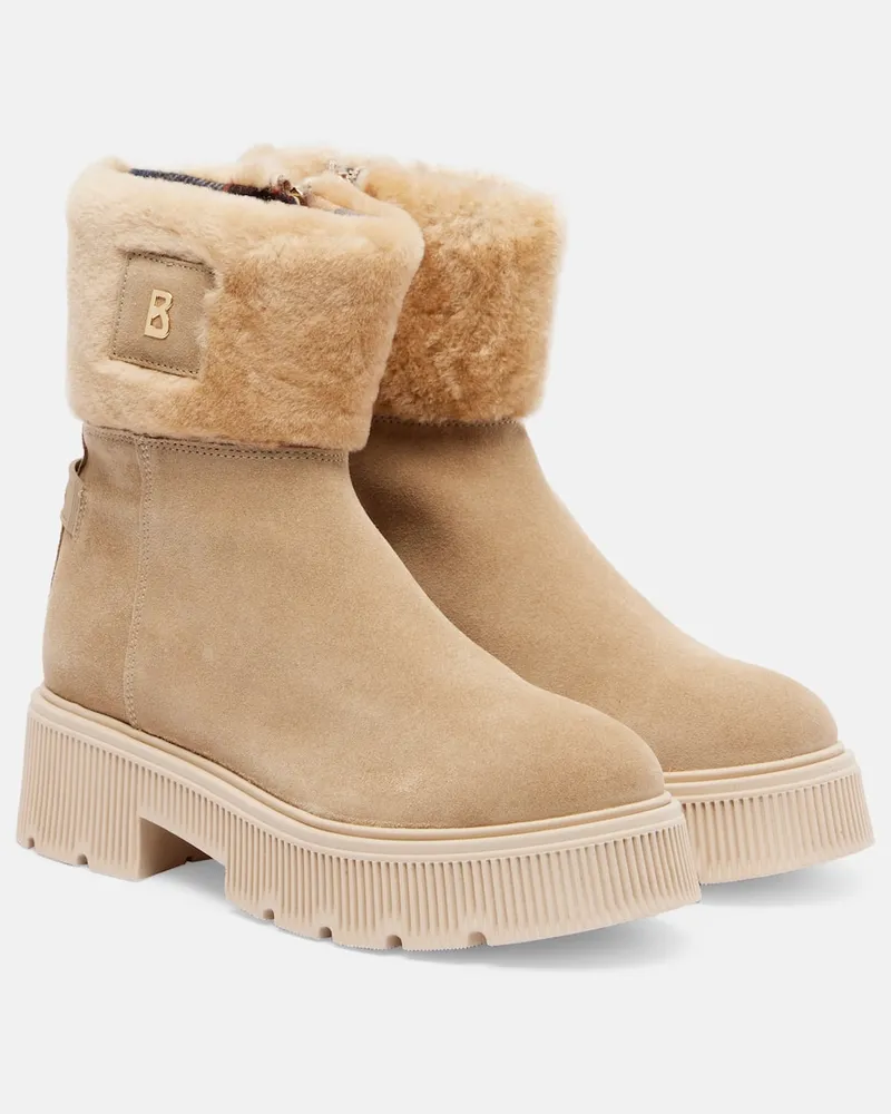 Bogner Ankle Boots Turin aus Veloursleder Beige