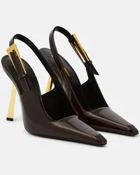 Saint Laurent Slingback-Pumps Lee 110 aus Lackleder Schwarz