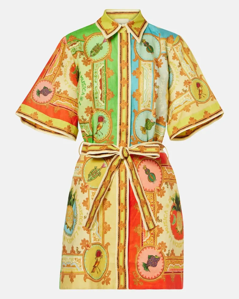 ALEMAIS Alémais Hemdblusenkleid La Musica aus Leinen Multicolor