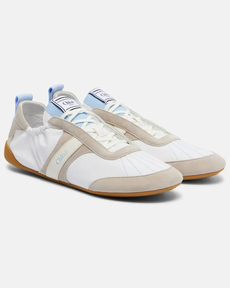 Chloé Chloé Sneakers Chloé Kick mit Veloursleder Weiß