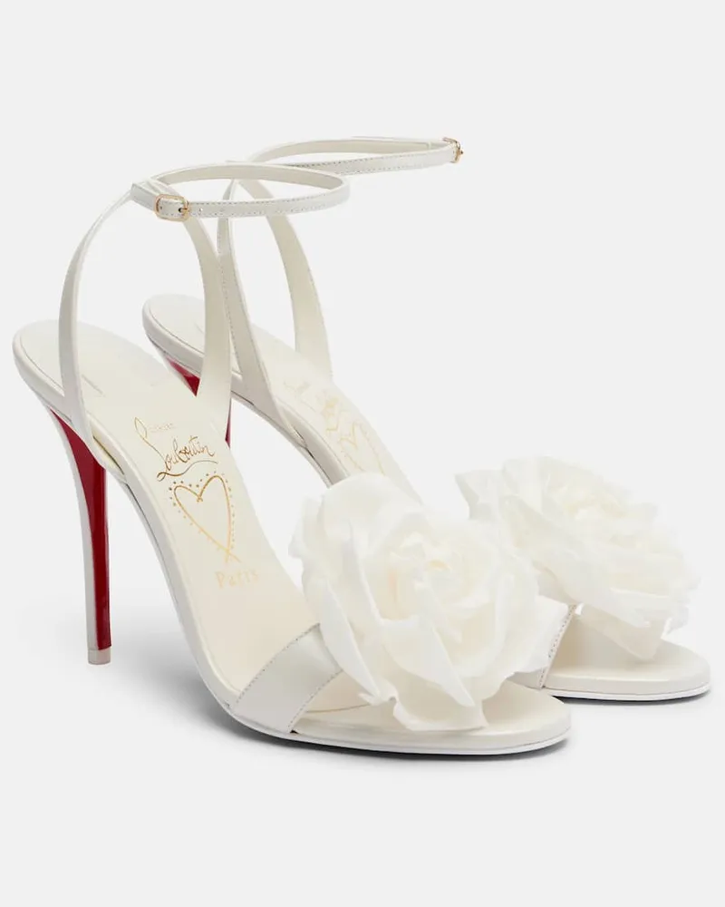 Christian Louboutin Sandalen Miss Z Flora aus Leder Weiß