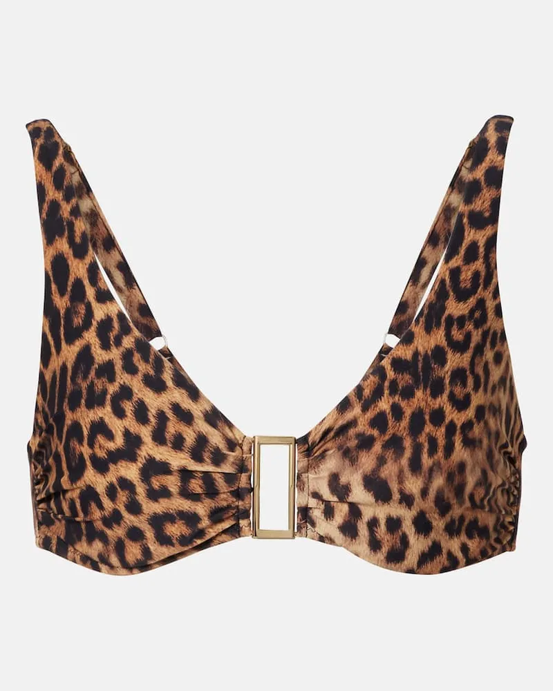 Melissa Odabash Bedrucktes Bikini-Oberteil Bel Air Braun