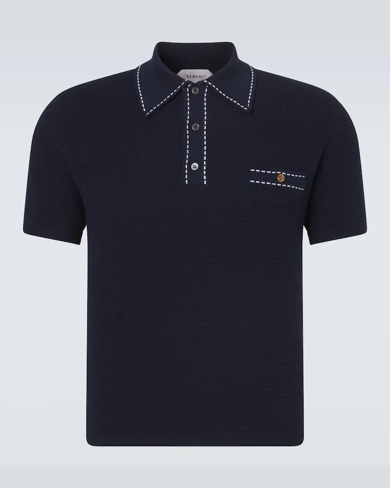 Versace Polopullover aus Baumwolle Blau