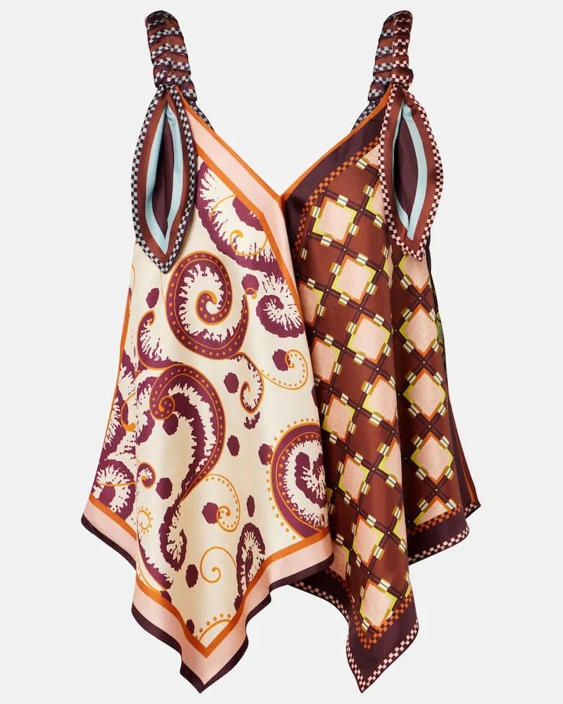 ALEMAIS Alémais Top Wilson aus Seiden-Twill Multicolor