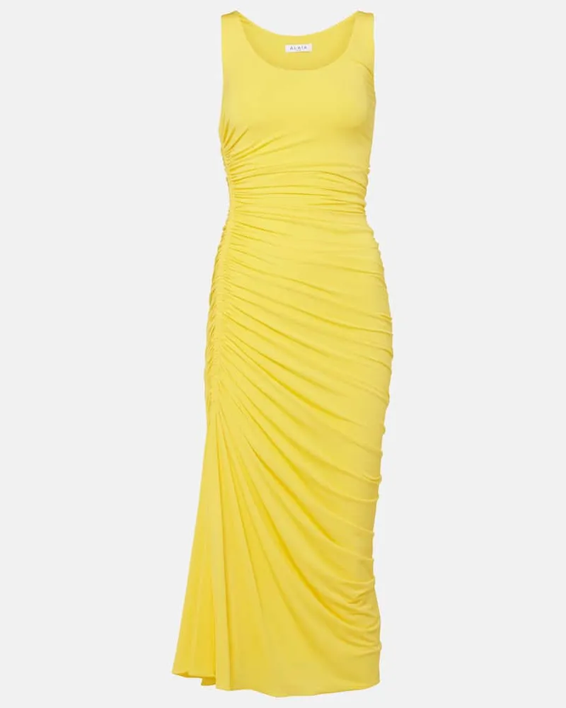 Alaïa Alaïa Maxikleid aus Jersey Gelb