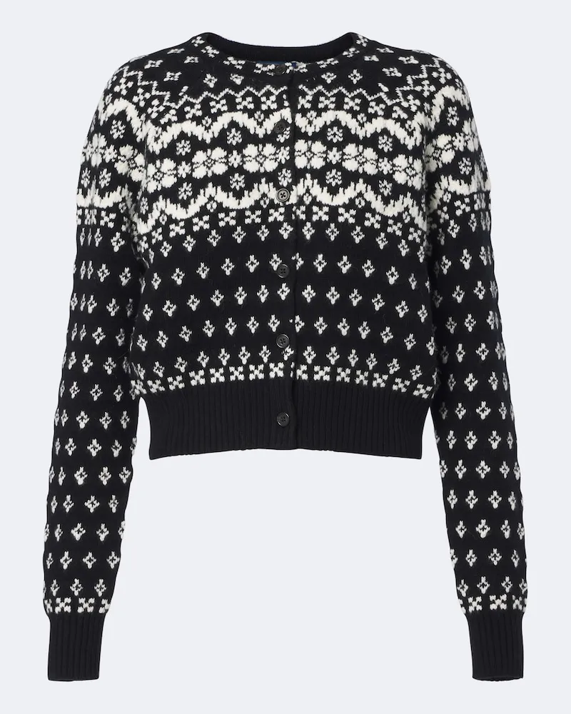 Ralph Lauren Cardigan aus Wolle, Baumwolle und Alpakawolle Schwarz