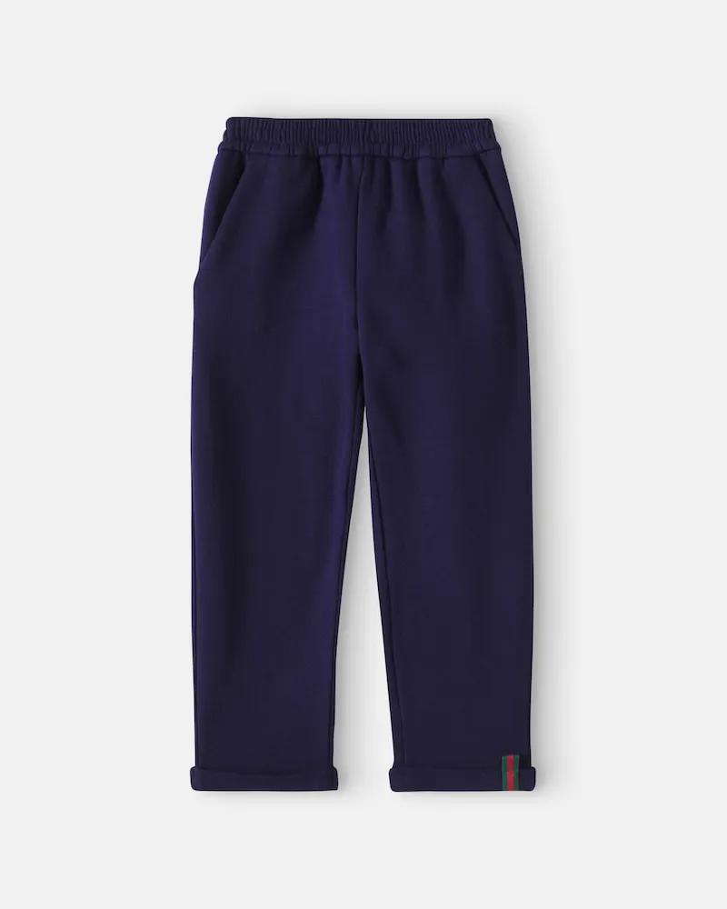 Gucci Jogginghose Web Stripe aus Baumwoll-Jersey Blau