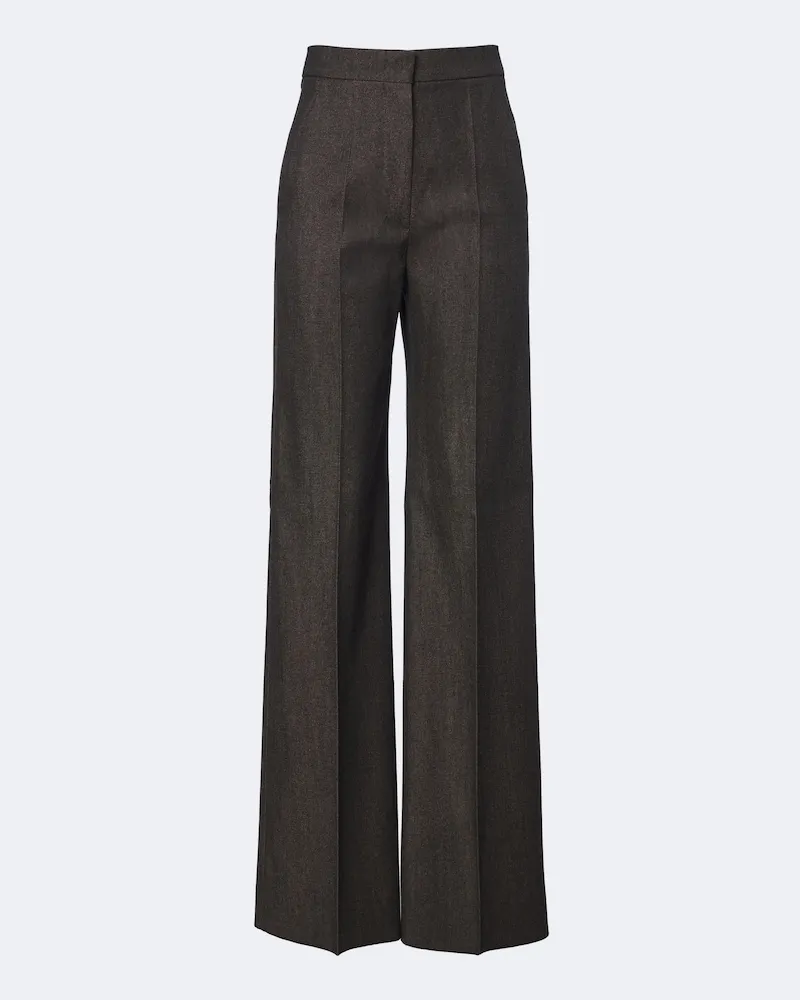 Max Mara Weite Hose aus Schurwolle Braun