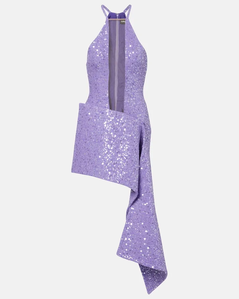 David Koma Minikleid mit Pailletten Violett