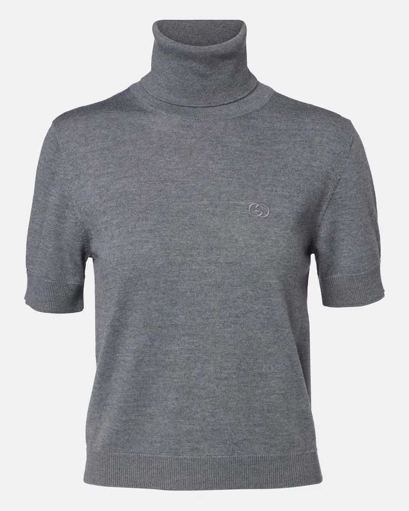 Gucci Top aus Wolle Grau
