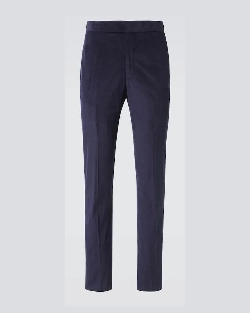 Gabriela Hearst Gerade Hose aus Baumwoll-Cord Blau