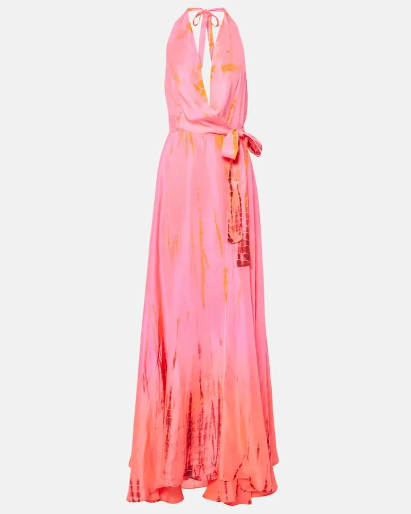 Anna Kosturova Maxikleid aus Seide Rosa