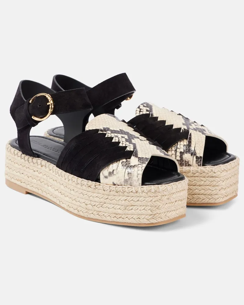 Ulla Johnson Espadrille-Sandalen Elsa aus Leder Schwarz