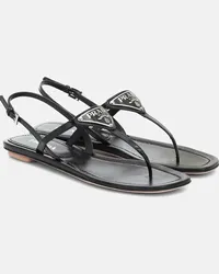 Prada Sandalen aus Lackleder Schwarz