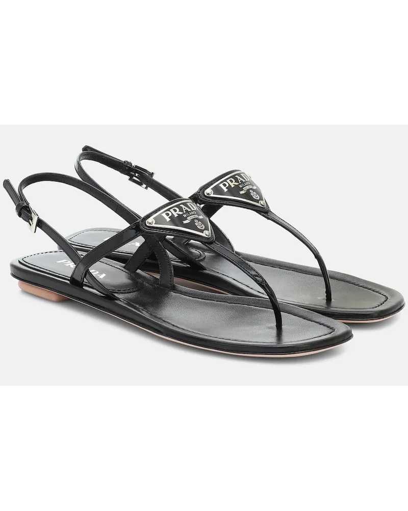 Prada Sandalen aus Lackleder Schwarz