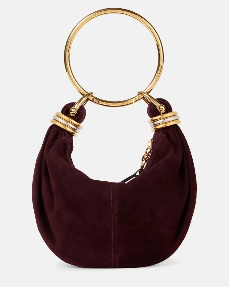 Chloé Chloé Tote Bracelet Mini aus Veloursleder Braun