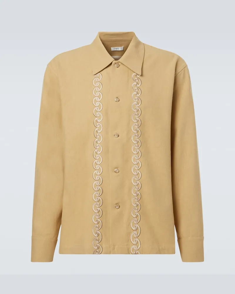 COMMAS Bestickte Hemdjacke Beige