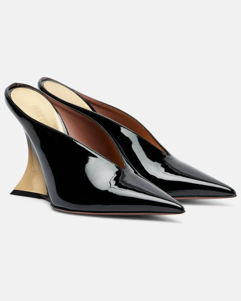 Paris Texas Wedges Nina 105 aus Lackleder Schwarz