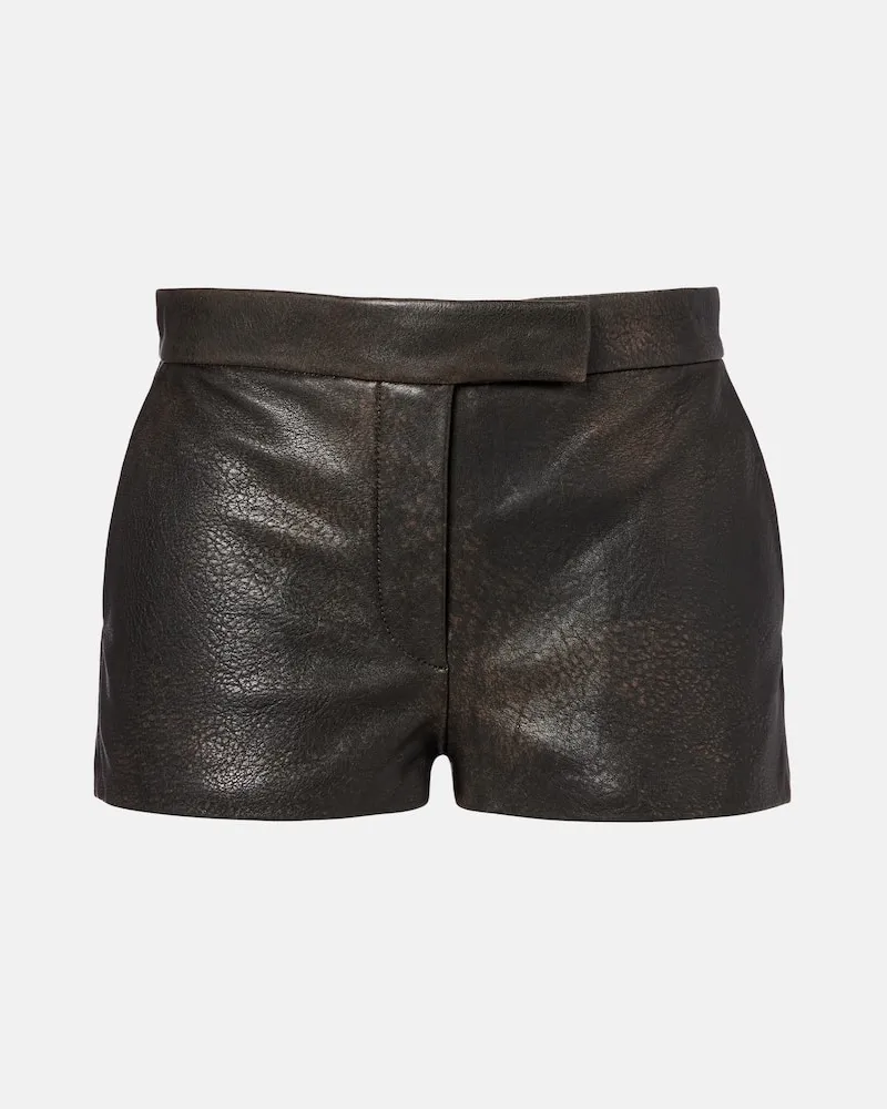 Alex Perry Low-Rise Shorts aus Leder Braun