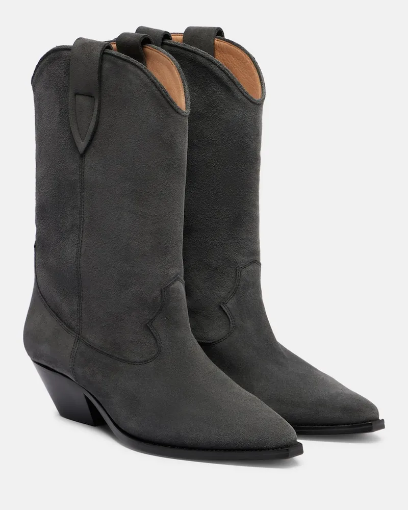 Isabel Marant Westernstiefel Leyane aus Veloursleder Grau