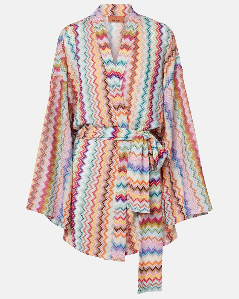 Missoni Wickel-Cardigan Zig Zag aus Häkelstrick Multicolor
