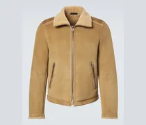Lederjacke mit Shearling
