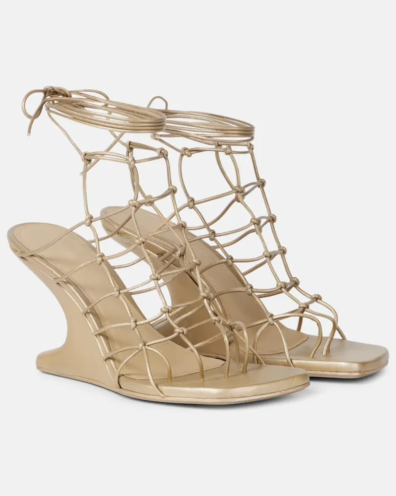 Rick Owens Wedges Web Cantilever aus Leder Gold