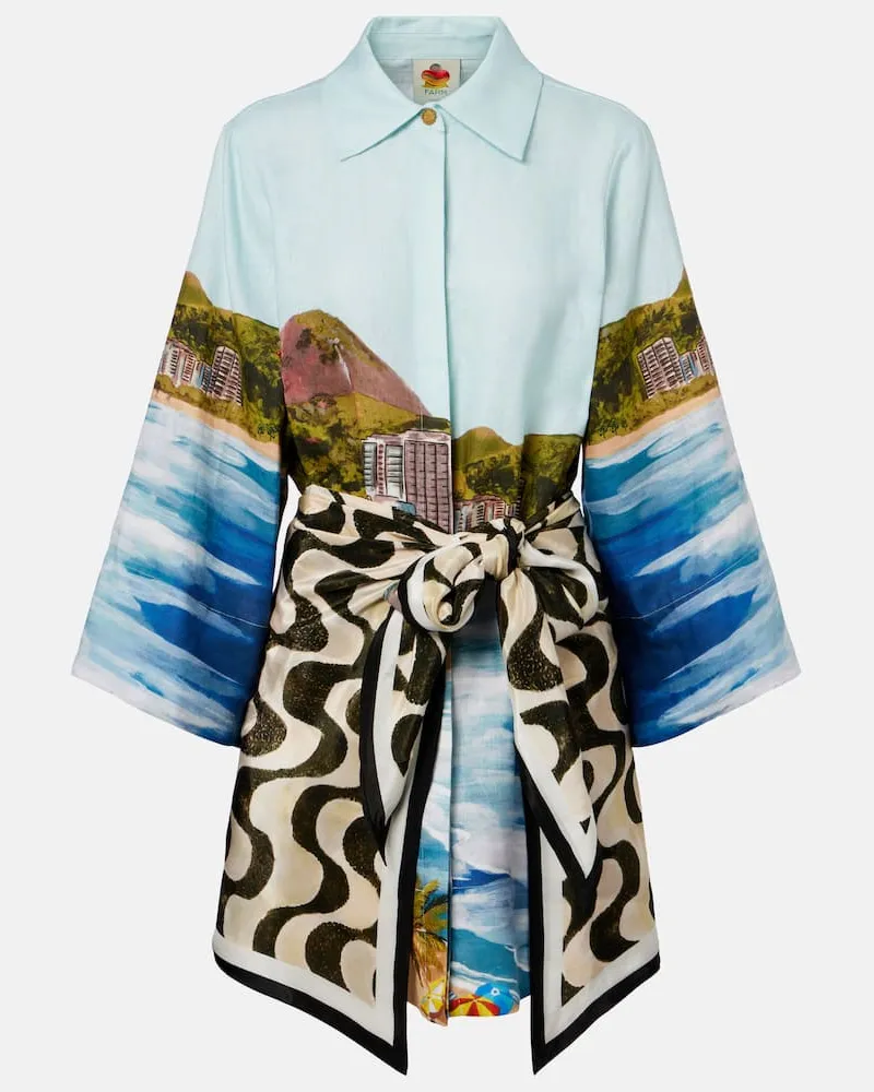 FARM Rio Hemdblusenkleid Copacabana aus Leinen Multicolor